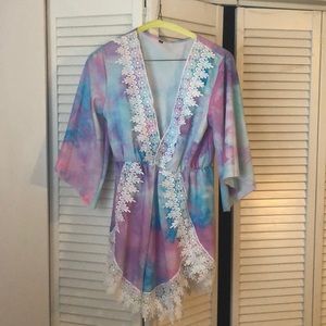 Psychedelic Tie Dye V romper size M